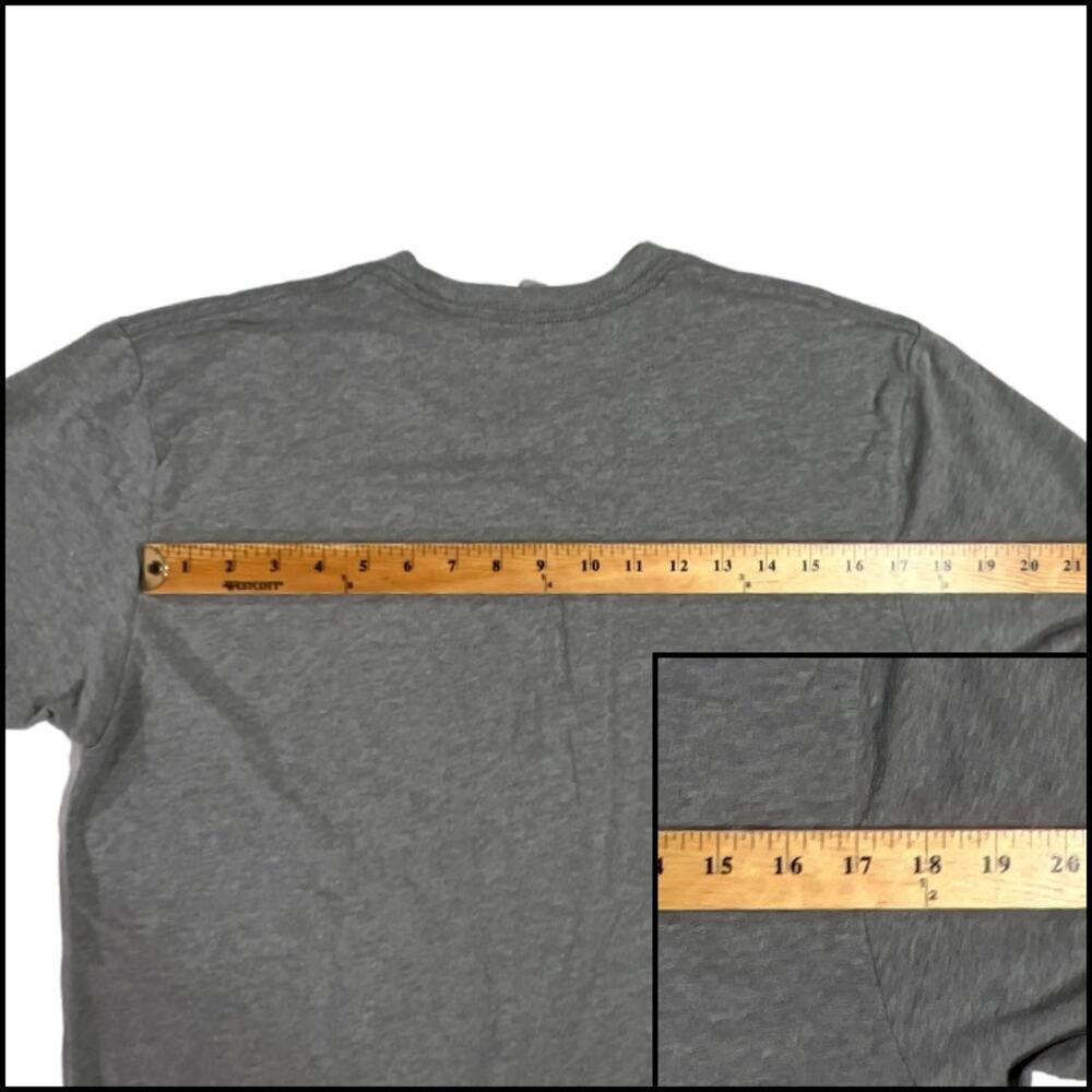 Next Level Apparel Gray Graphic T Shirt Bird Symbol Heather Gray Short Sleeve - Picture 9 of 12